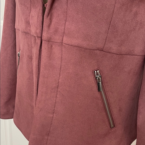Torrid Faux Suede Peplum Mauve Jacket - Picture 7 of 12